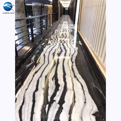 1st quality  Indoor Designs Panda White Marble Flooring